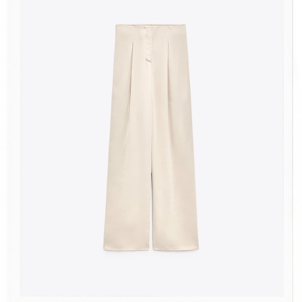 Zara full length satin effect pants NWT